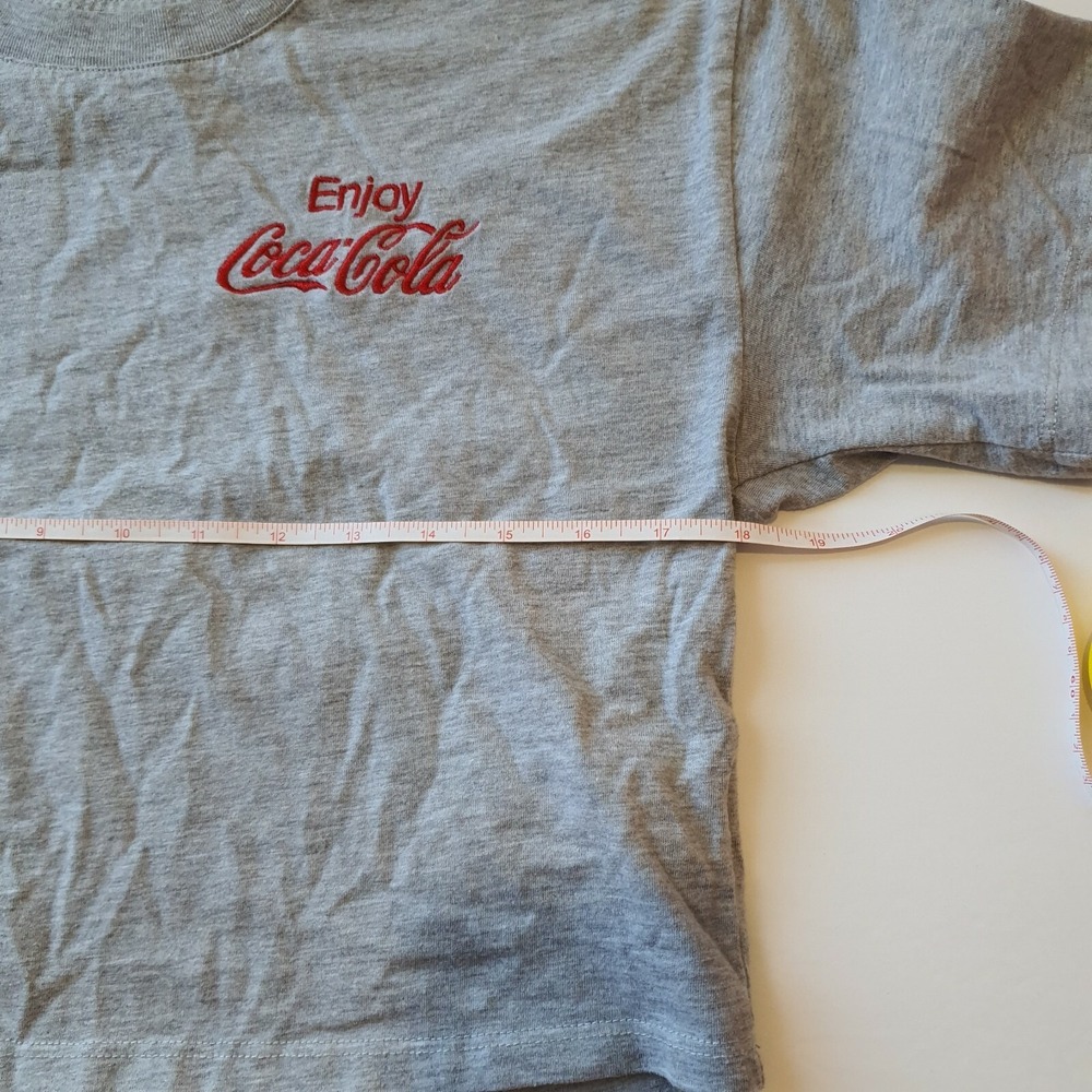 Coca‎ Cola Crop Top Size S Gray T-Shirt Coke Girls Ladies  Grey - Picture 5 of 6